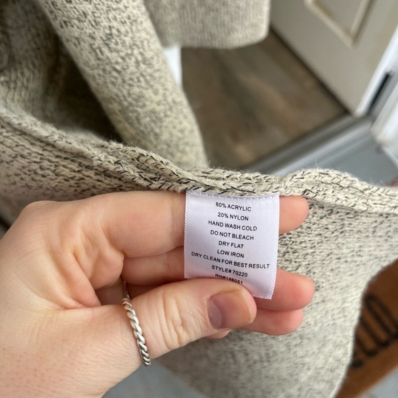 Monteau Los AngelesCardigan Open Front Blazer Style Marled Grey/Tan Size Medium - Picture 2 of 5